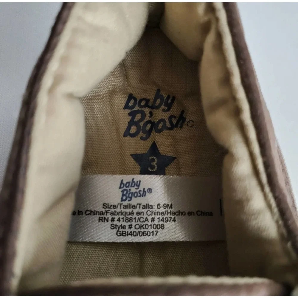 Baby Bgosh Baby Boys Shoes 6-9 Months Moccasin Brown Slipper